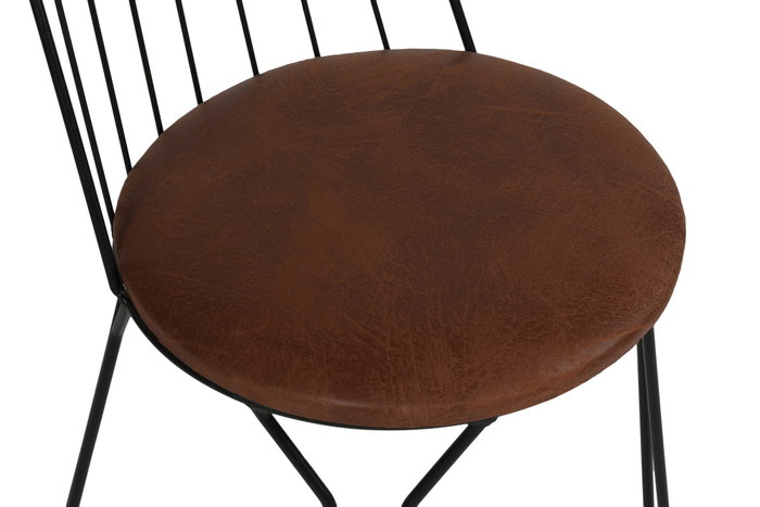 Hanah Home Juego de Sillas 275 V2, Estilo Bohemio Boho-Chic, Piel Sintética y Metal, 2 Piezas